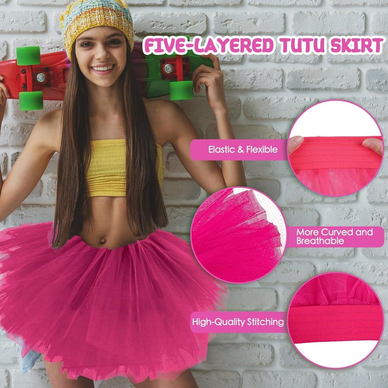 Fynnsure Tutu Skirts for Women 5 Layered Tutu 80s Outfit Adult Halloween Costume Women Tulle Skirt Puffy Skirts Dance Skirt - Image 3